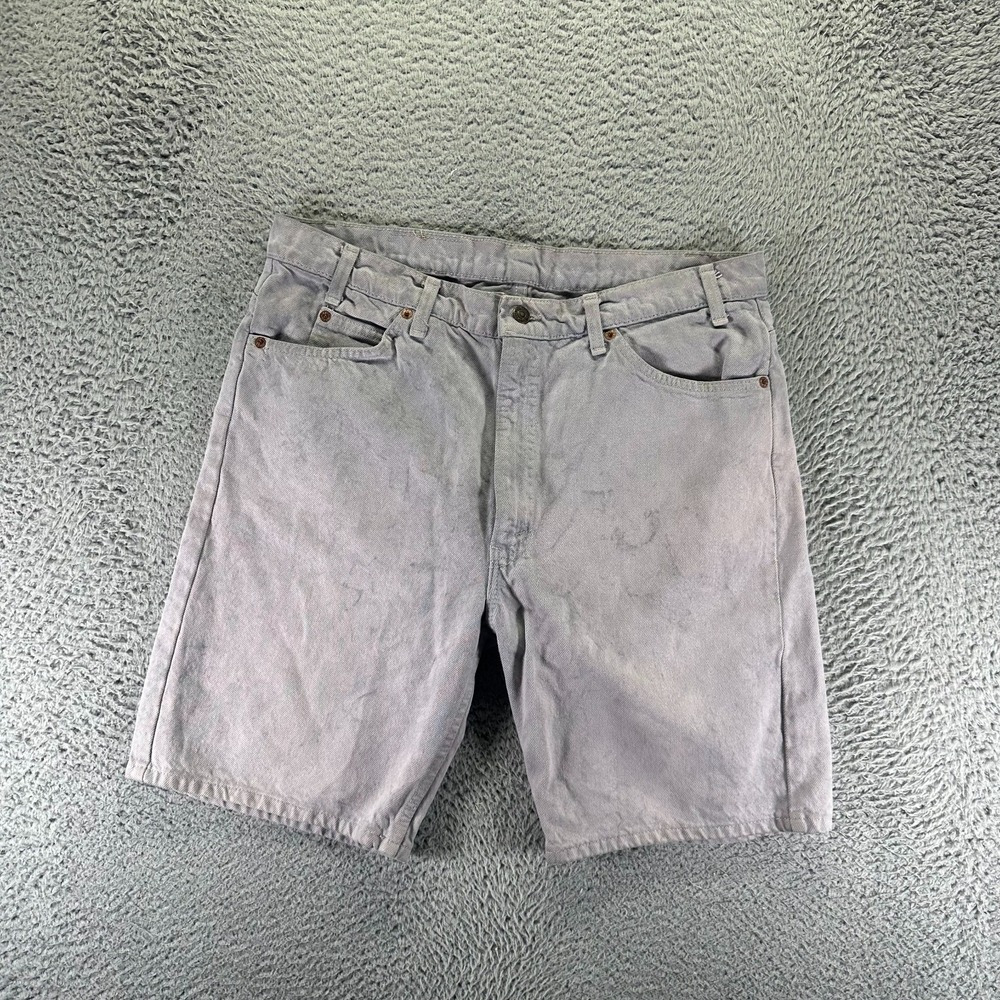 Vintage Levi's 505 Shorts Mens 36 Gray Cotton Denim Bermuda Workwear Made USA